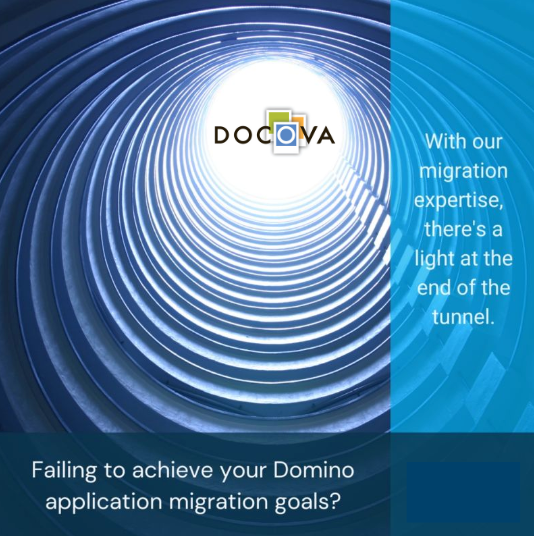Docova's tweet photo. A new day means another software migration to #DOCOVA. #Domino and #Notes app migration to DOCOVA is simple and quick. Work with us and let us take the guess work out for you. 

See the light at the end of the tunnel with DOCOVA. 
#softwaremigration https://t.co/uZrEhJe9yh