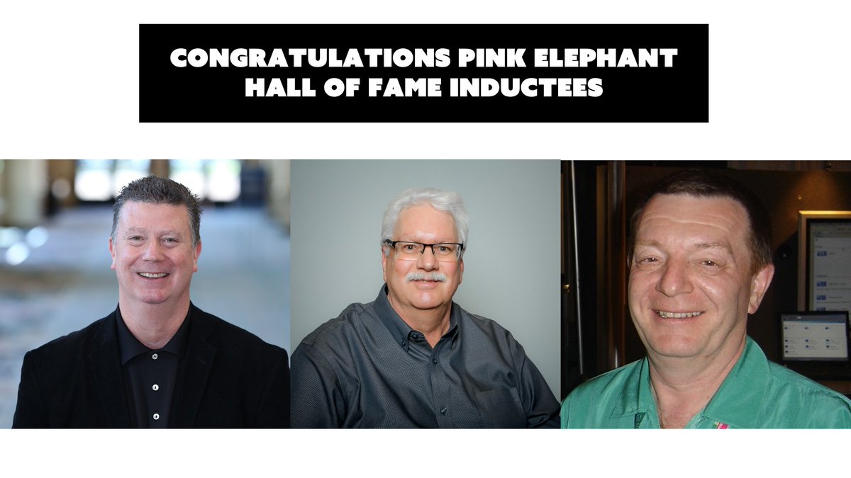 We are ecstatic to announce the 2023 inductees of the Pink Elephant IT Service Management Hall of Fame. A huge congratulations to Pete McGarahan, Gary Case, and Ron Beales. Well deserved! 👏 👏 👏 #Pink23