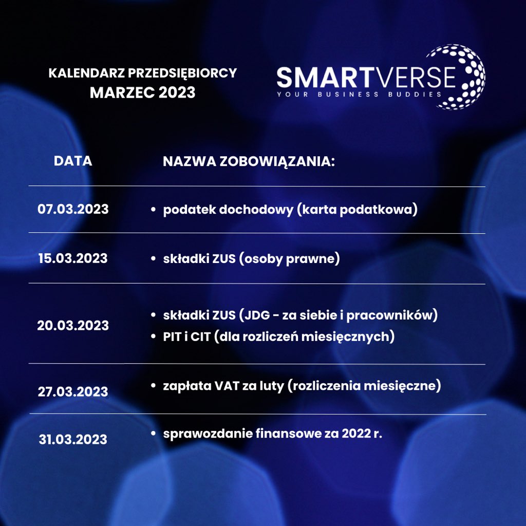 WojtekSomerski's tweet image. W marcu czas na sprawozdania finansowe #księgowość #smartALERT #finanse #podatki #firma #spółka #spolka #rachunkowość #przedsiębiorca