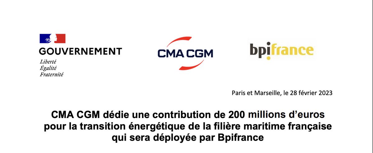 Jose_Gonzalo_'s tweet photo. .@CmaCgm_France a fait confiance à @Bpifrance pour piloter la décarbonation de la filière maritime grâce à une contribution de 200 M. d'€. 

Une action qui confirme le rôle central de Bpifrance dans le financement de la #TEE des secteurs stratégiques ⤵️ 
https://t.co/XVuv1uqQJi https://t.co/iagRoOjsvB