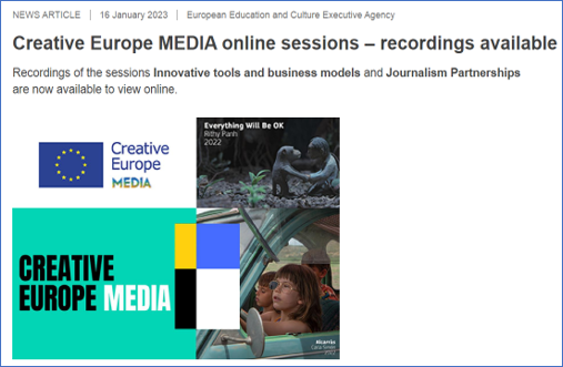 DigiSkillsMap's tweet photo. This could be interesting to you! 
@EU_Commission s EU Education and Culture Executive Agency released the recordings of several sessions of the Innovative tools and business models and Journalism Partnerships. They are now available to view online. 
👉 https://t.co/lgGXyU8h1o https://t.co/wbFUihdFpY