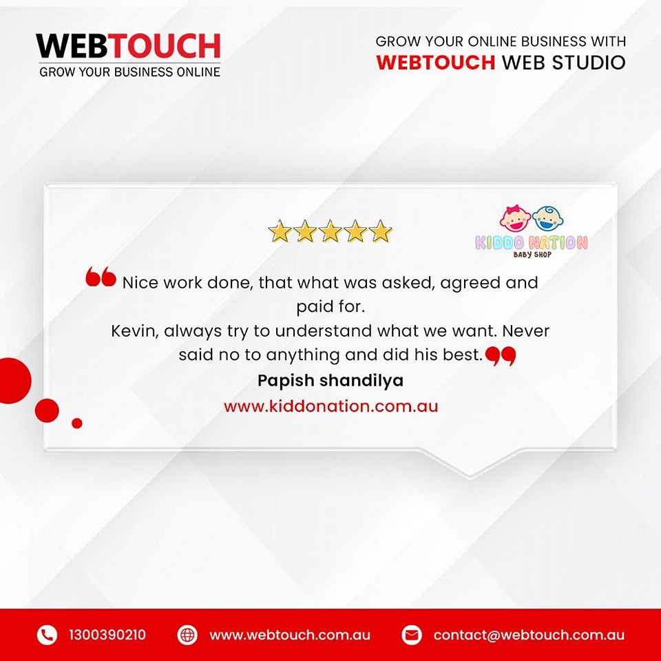 codefest's tweet image. RT @WebTouch_au: ❣️Another Happy Client❣️
👇🏻Get in Touch for a Free Quote👇🏻
📱1300 390 210
🌐webtouch.com.au
📩contact@webtouch.com.au
 #webtouch #customerfeedback #webdevelopment #webdesigncompany #craigieburnwebdevelopment #creigiburnwebdesign…