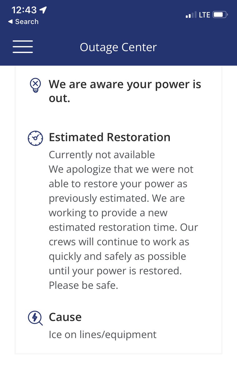 aquillam's tweet photo. It’s day 5 of the @DTE_Energy power outage. The estimated restoration of Sunday passed, then Monday. Now this. https://t.co/SR1LGpkRWP