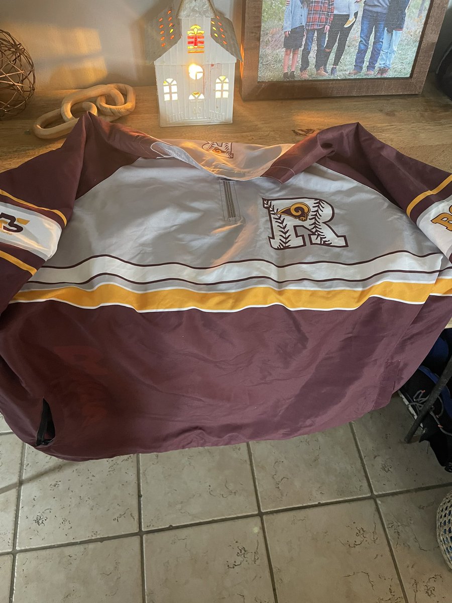 stidhamlynds's tweet photo. Cleaned the garage the other day and was putting Christmas stuff away and we found this gem!! This was Eric’s jacket when he help coach Ross Baseball back in the day! I’m going to miss watching him coach this year! #rossbaseball https://t.co/cx87hAUGTs