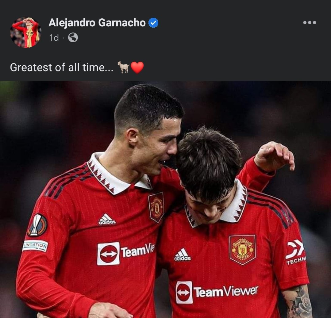 MadridPreeti's tweet photo. Garnacho telling us that rigged awards don't mean anything. Cristiano Ronaldo is the Greatest of all time. https://t.co/i4sS968erW