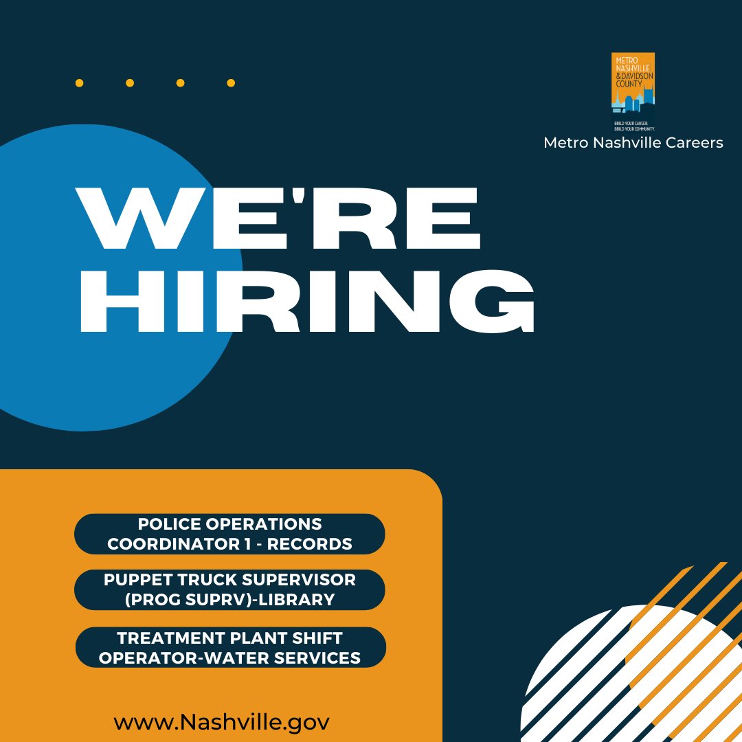 Metro Nashville Careers (@NashCareers) / Twitter Metro Nashville Careers (@NashCareers) / Twitter