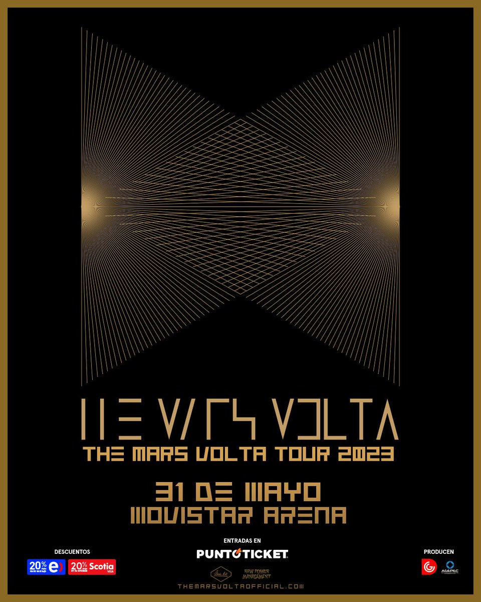themarsvolta's tweet photo. Chile, Santiago. See you on 5/31 at Movistar Arena. 
Pre-sale starts 3/1. On sale 3/3.
https://t.co/E43qTbKvoE https://t.co/5vYamhv7GX