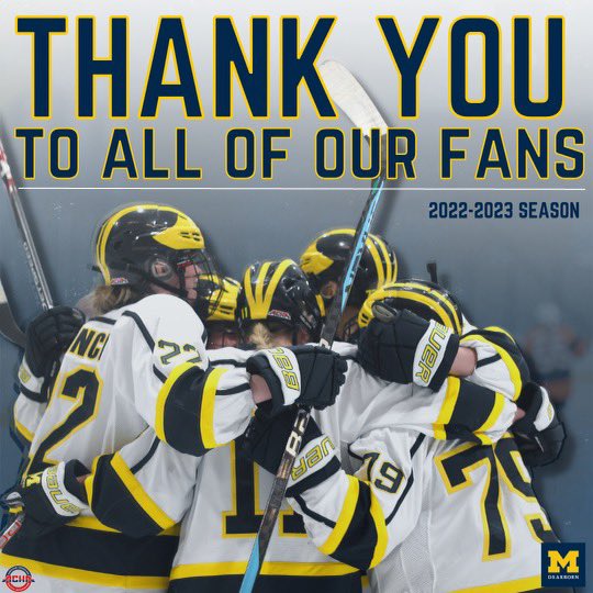 UM_DearbornWHKY's tweet photo. Our UM-Dearborn Women’s Hockey family would like to THANK all of our FAN’S for your support this season!
Please stay tuned to our pages for announcements on our upcoming “GIVING BLUE DAY”, to be held on March 15th.
🏒🥅💙💛. #GoBlue. #RollDear https://t.co/N1uLxMjpXq