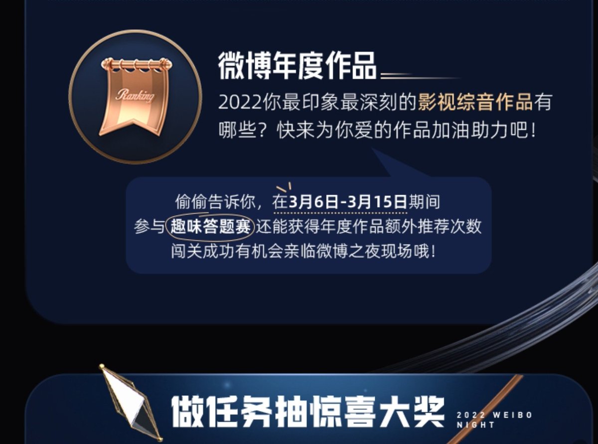 liyingmelon's tweet photo. Weibo Work of the Year.

In 2022, your most impressive film and television comprehensive music works are https://t.co/j8WOCvNqcy