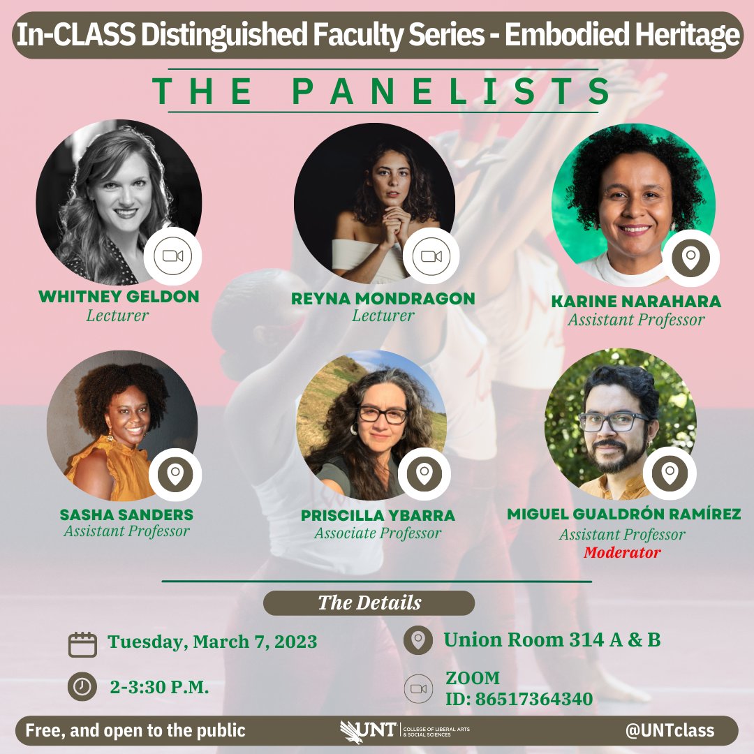 The In-CLASS Distinguished Faculty Series is a space for that celebration. This year’s theme is Embodied Heritage! Come join our celebration with out esteemed panel of guests on March 7th at 2:00 in Union Room 314 A & B!