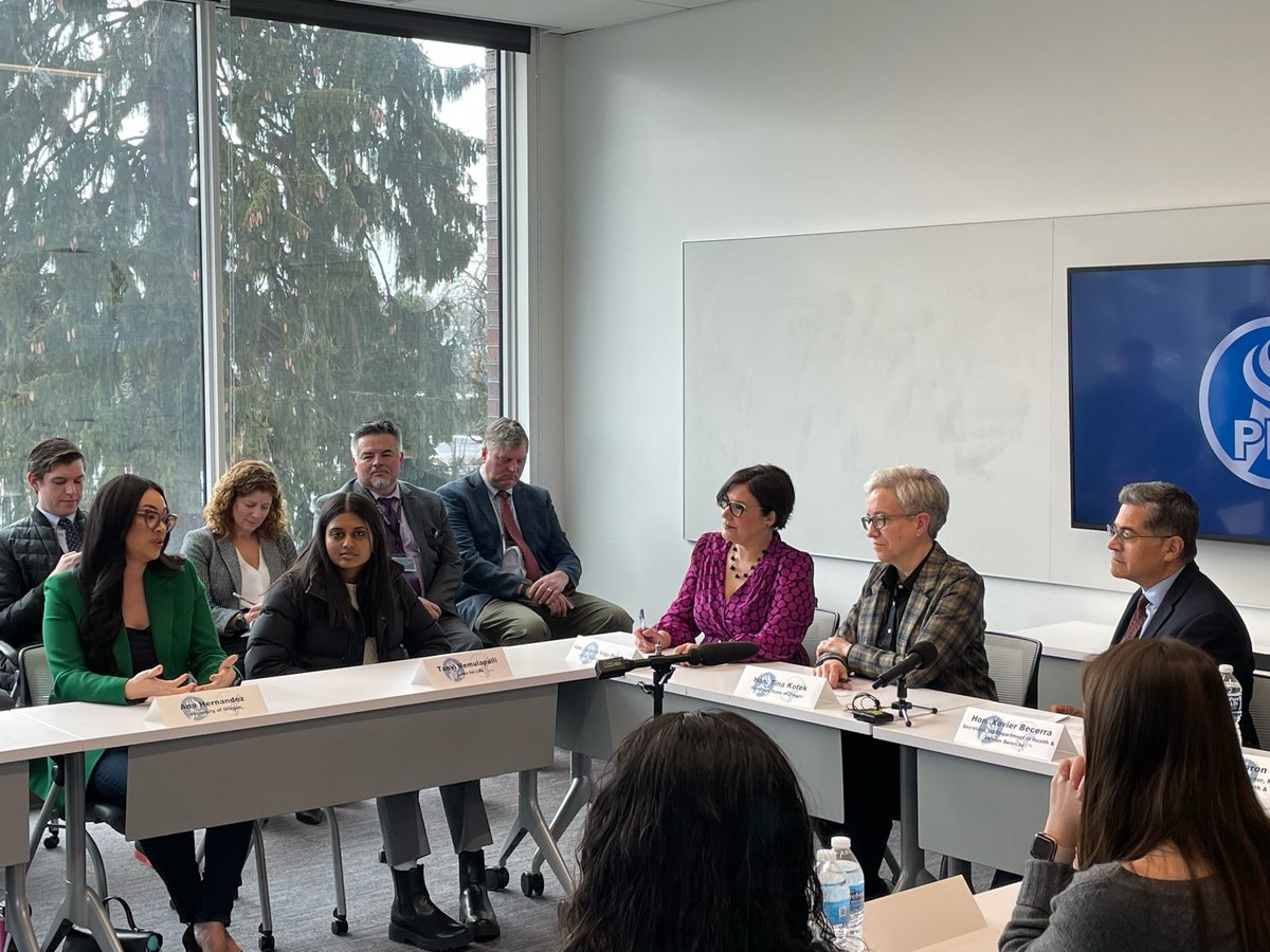 Thanks to U.S. Dept. HHS <a href="/SecBecerra/">Secretary Xavier Becerra</a> for including <a href="/uoregon/">University of Oregon</a> Ballmer Institute for Children’s Behavioral Health’s <a href="/rkamphaus/">Randy Kamphaus</a> and <a href="/ana_c_hernana/">Ana Hernandez</a> in a roundtable on youth mental health with@GovTinaKotek.