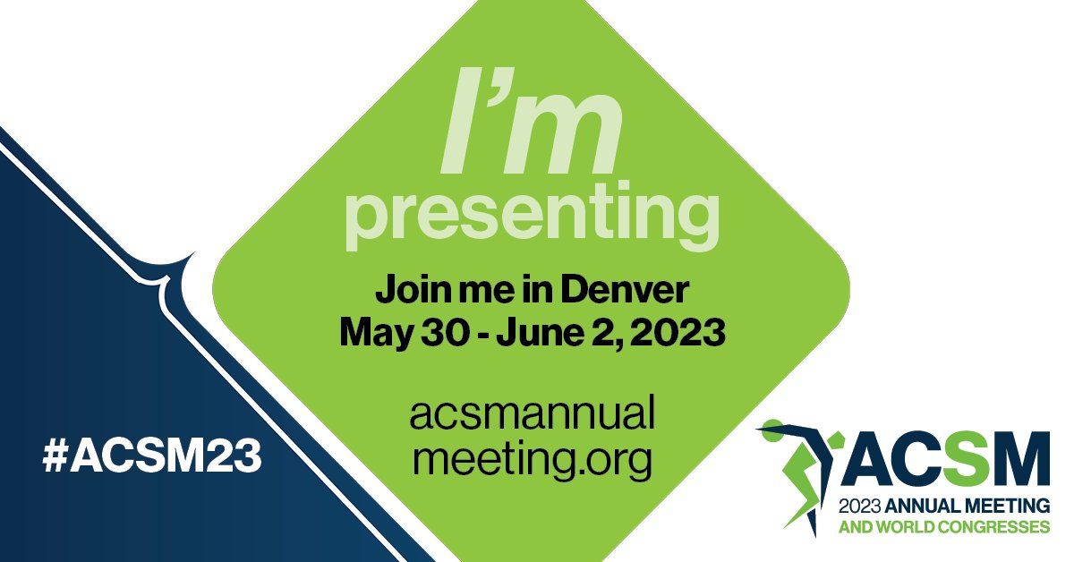 Excited for our oral presentation at <a href="/ACSMNews/">American College of Sports Medicine</a>!

Title: Associations Of Machine-Learned Sedentary Behavior With Cancer Incidence And Mortality: The Women’s Health Accelerometry Collaboration

Session: New Insights from Prospective Epidemiological Studies

May 31, 1:30 - 3:30 PM