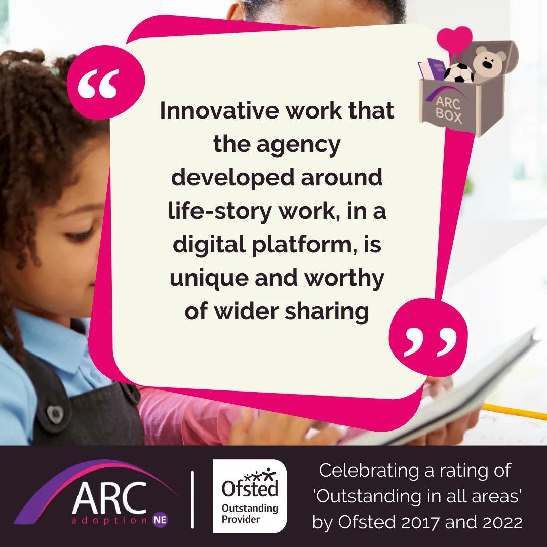 arcadoptionne's tweet photo. One of the elements of our work highlighted in our recent #Ofsted inspection was #ARCBOX, our unique, #digitallifestory tool. Read more about it & how it is beneficial in supporting children who are adopted on our website:
https://t.co/0Z5e31kCqJ
#LifeStoryWork #Adoption https://t.co/aRMAsLKxbq