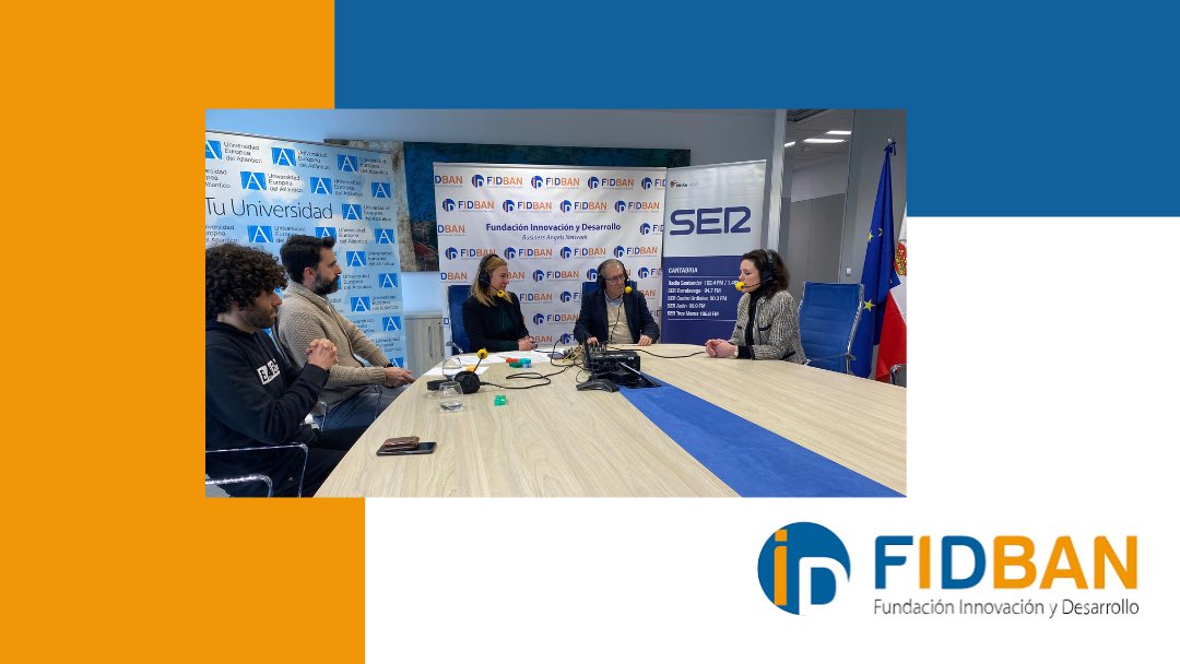 Cadena SER Cantabria emite hoy, a las 19:20, un programa en colaboración con FIDBAN desde UNEATLANTICO.
FIDBAN estuvo representado por  su director, Victor Gijón, e Inna Alexeeva, y contó con los emprendedores Rodrigo Folgueiro, CEO de  Banbu, y Luis Toribio, CEO de Eolas Prints.