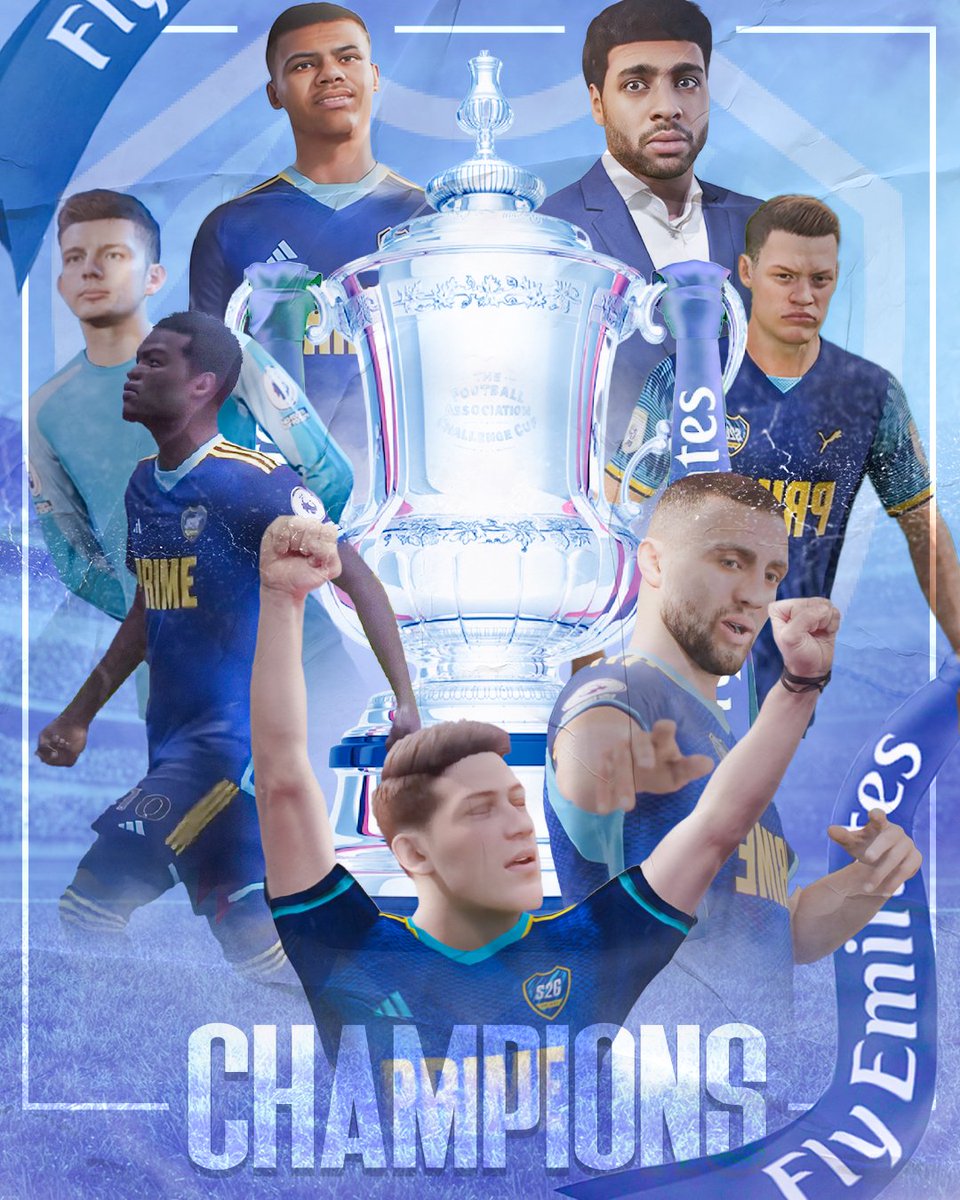 S2GFC's tweet photo. 𝗧𝗛𝗘 𝗙𝗜𝗥𝗦𝗧 𝗧𝗥𝗢𝗣𝗛𝗬 𝗢𝗙 𝗧𝗛𝗘 𝗦𝟮𝗚𝗙𝗖 𝗘𝗥𝗔! 🔵🟡

S2GFC ARE FA CUP CHAMPIONS! 🏆 #S2GFC https://t.co/X7iYh2cnS7