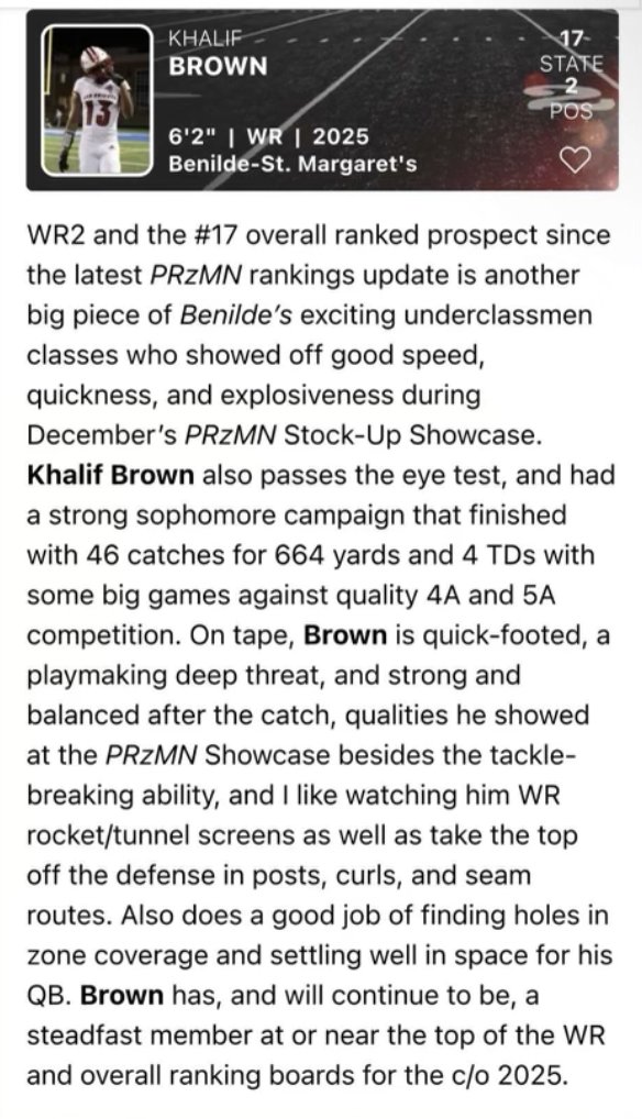 1khalifbrown3's tweet photo. just getting started. @BSMFootball https://t.co/93JoI0O7O8