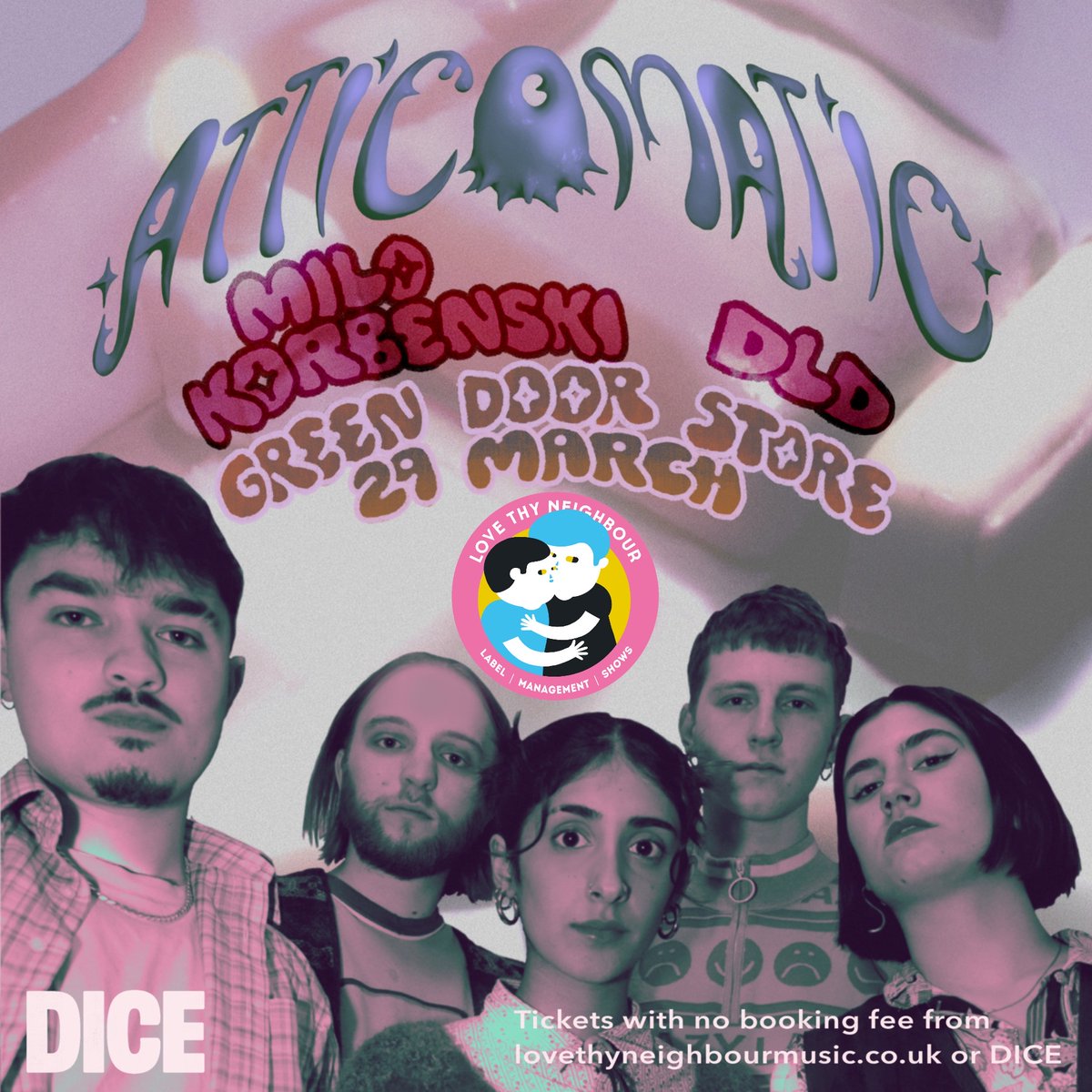 ☄️New show! ☄️ Fusing simplicity with discord @atticomatic play a headline Brighton show with LTN faves @MiloKorbenski and DLD in support! Tickets onsale now! 📆 29th March 2023 🏛 @greendoorstore 🎫on @dicefm or lovethyneighbourmusic.co.uk/event/atticoma…