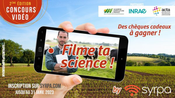 SYRPAcom's tweet image. [🥇Evénement]

Nous vous attendons nombreux à 17h demain sur le stand de l’@ACTA_asso hall 4 pour la remise des prix du concours #FilmeTaScience 🧬🧪🔭🔬animée par @artepierre !

Merci 🙏 @AcademieAgri @INRAE_France et @ACTA_asso pour votre accompagnement !