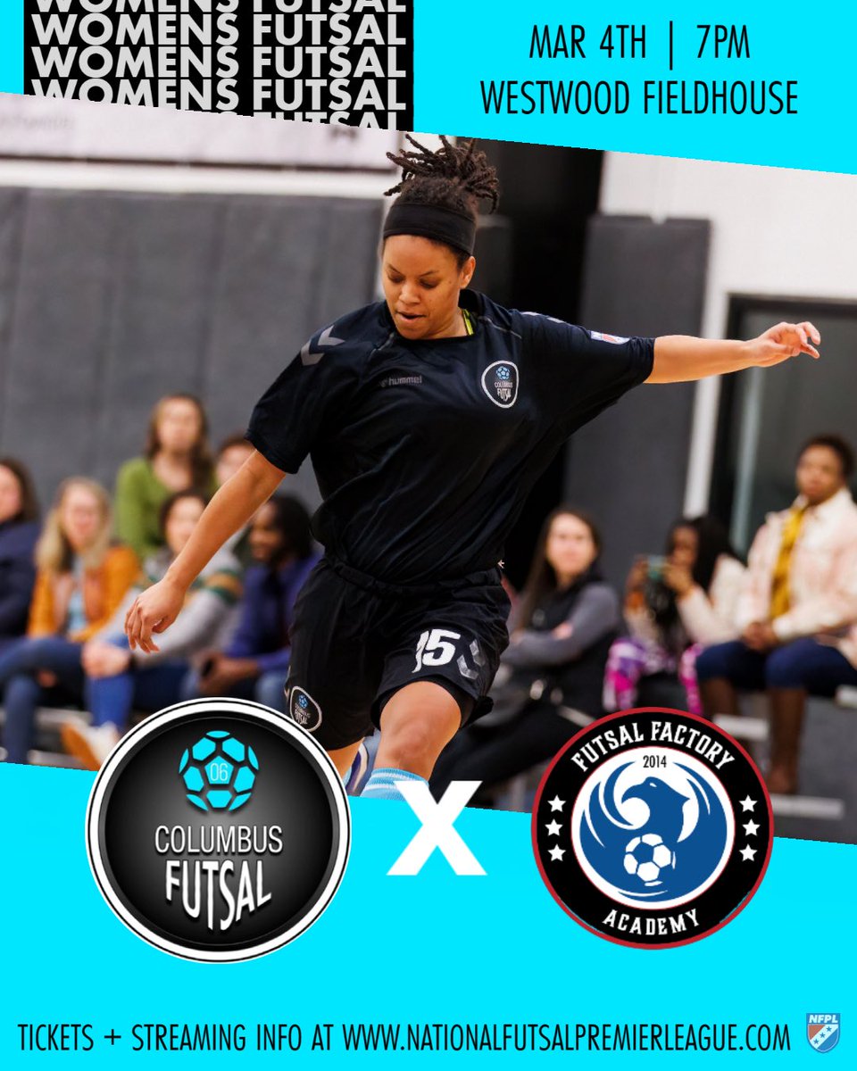 ⭐️ New week. New game. New moments to share with you at home. Come support your city’s women’s futsal team Saturday at Westwood as we take on top seed MIFFA! 

🎫 columbusfutsal.us 

#ColumbusFutsal #FutsalForUS⭐️ #WatchNFPL #futsal #futsalfeminino #columbussports #columbus