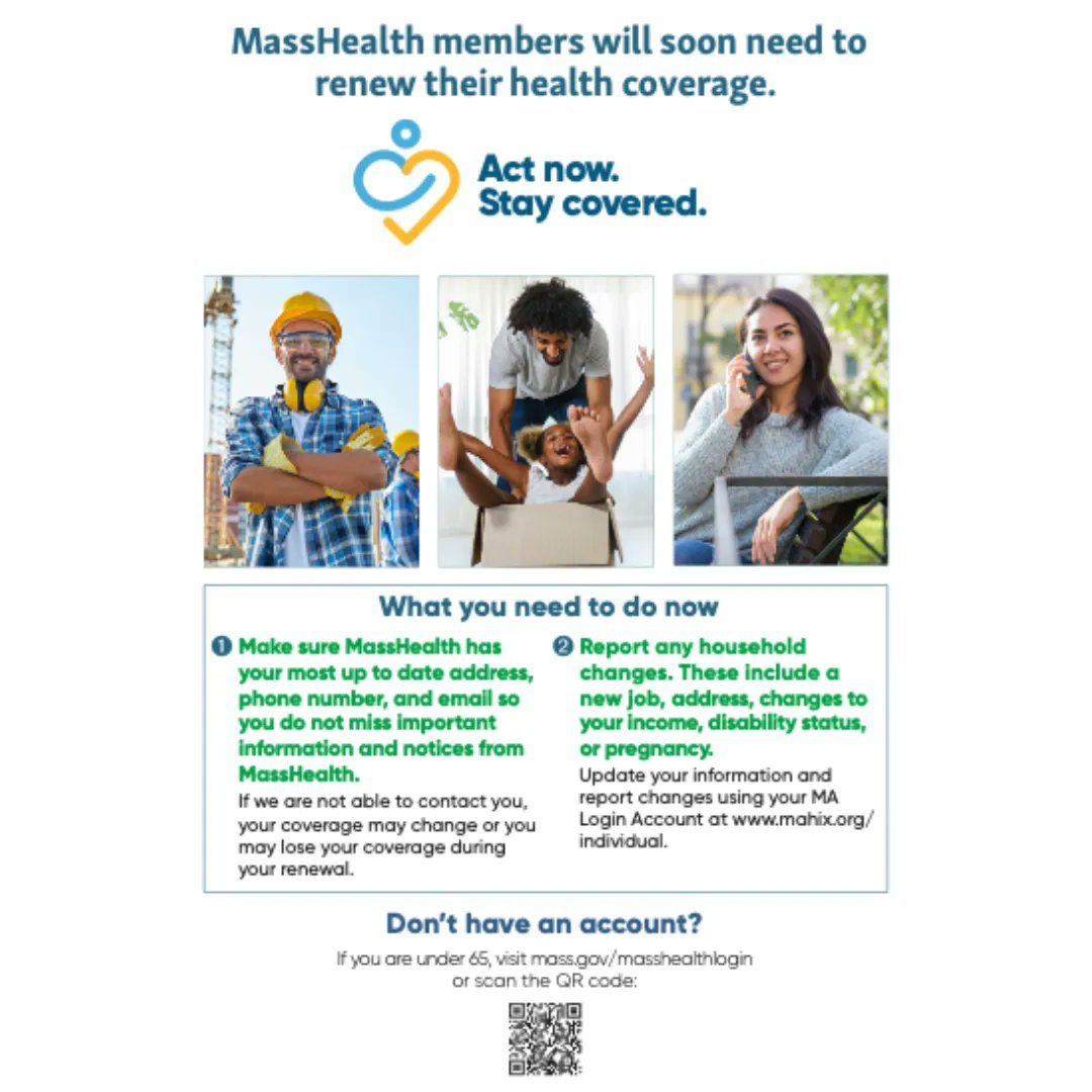 ESACBoston's tweet image. If you have MassHealth, be aware that some changes are coming up and you WILL have to requalify. Update your contact information - visit: buff.ly/3SDtVhn 

If you need help click here for contact information, or to fill out our referral form: buff.ly/3x5ULVH