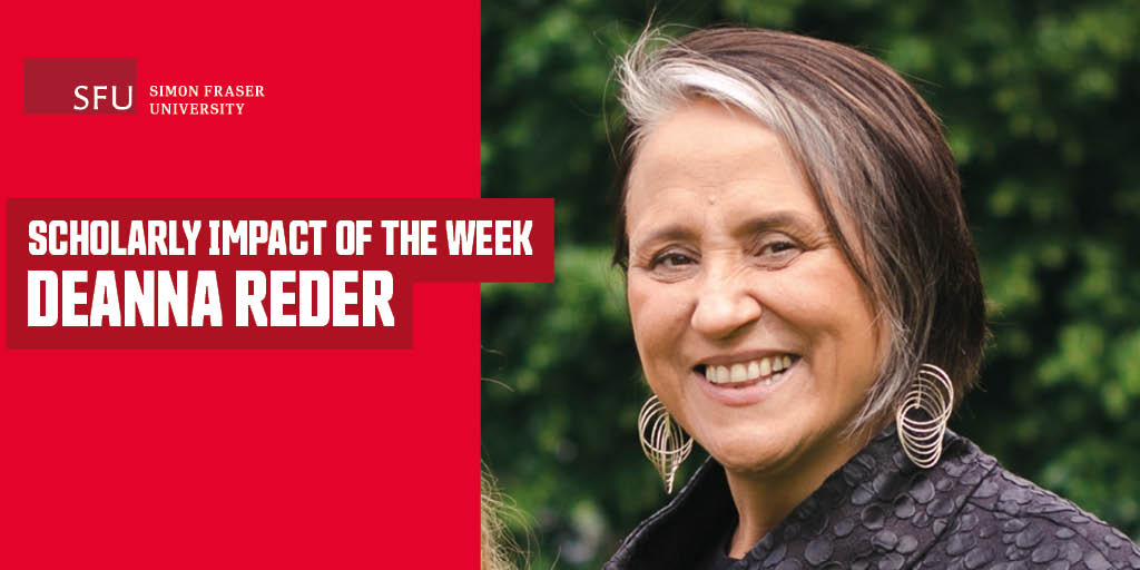 SFUResearch's tweet photo. .@SFU's Deanna Reder is part of a passionate community of scholars who are shining a light on Indigenous literatures, both past &amp; future.  

Learn how they are bringing attention to emerging Indigenous writers and long-forgotten authors alike: https://t.co/43Qv99dJjJ https://t.co/DdjqBx0Gry