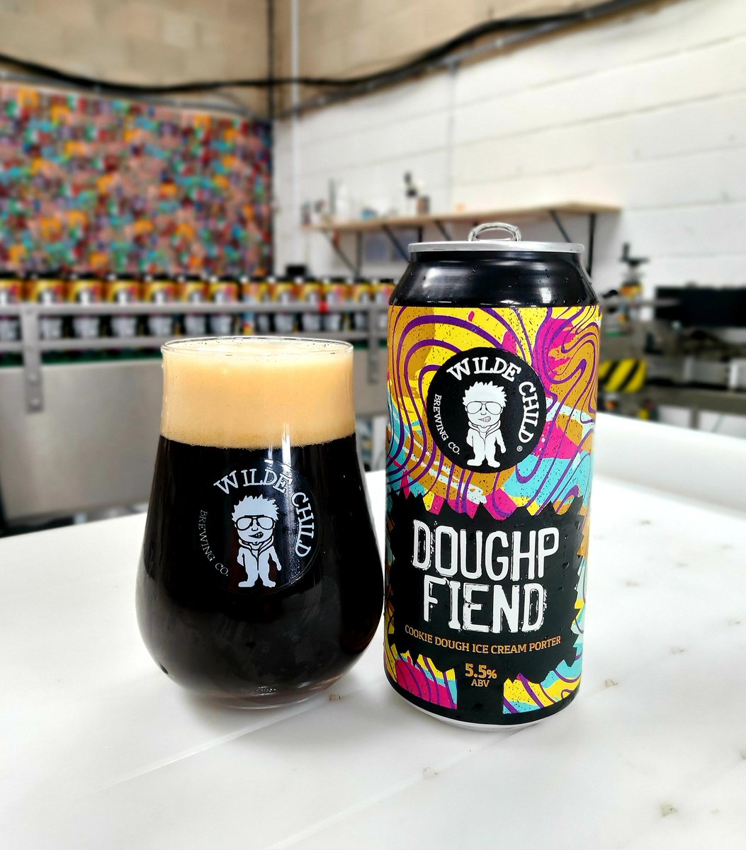 FRESH OFF THE CANNING LINE TODAY. DoughP Fiend 5.5% Cookie Dough Ice Cream Porter. Think @benandjerrys in a can. Available online (wildechildbrewing.co.uk) and at our on-site shop NOW 🤟🍺🥰🔥