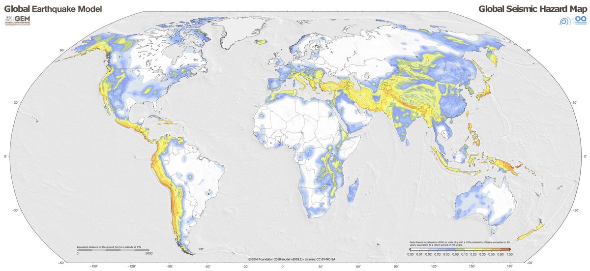 1/2 There are lots of places to live in the world with minimum seismic hazard.