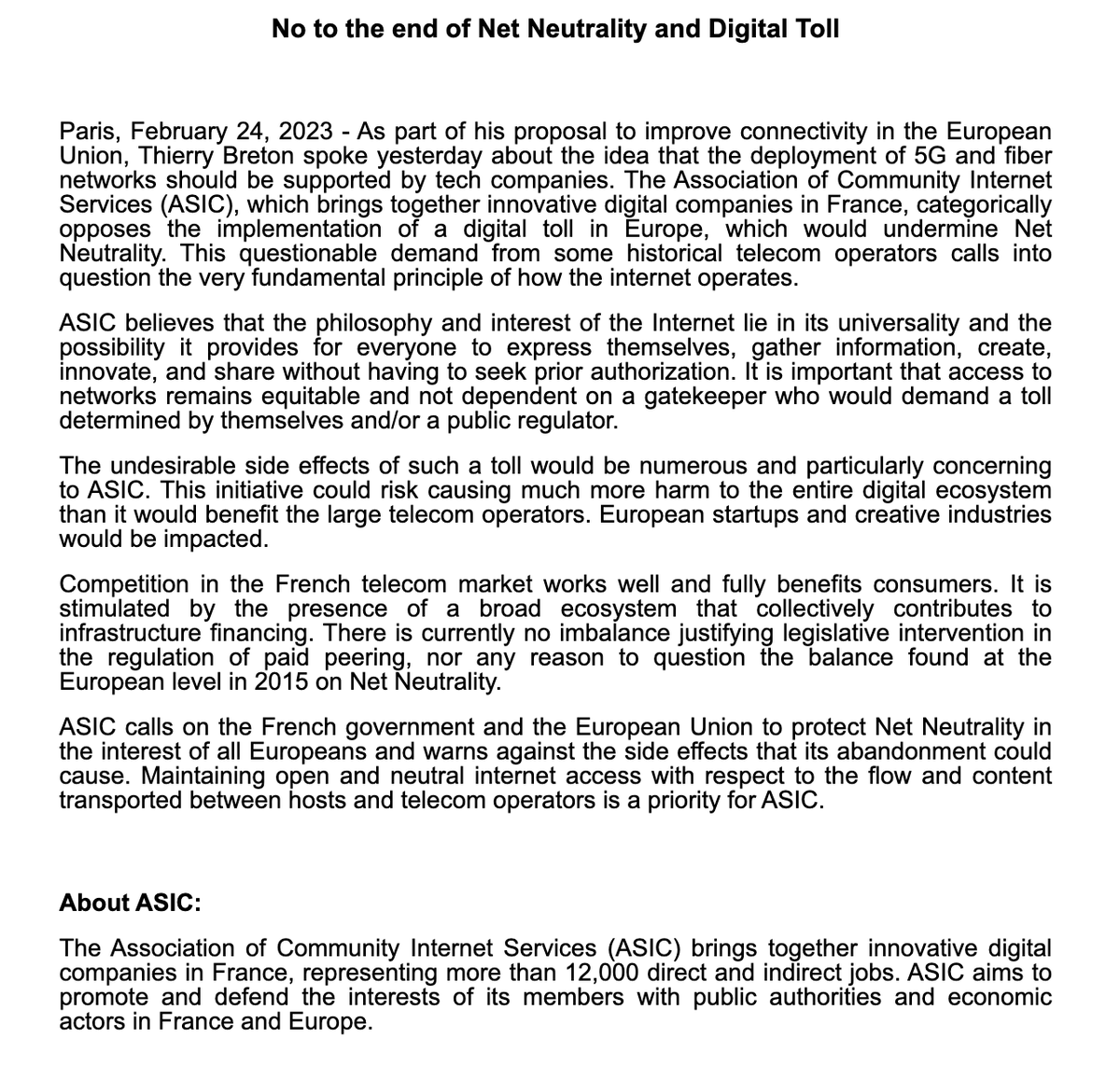 No to the end of Net Neutrality and to a Digital Toll ⚠️#NetworkFees #NetNeutrality