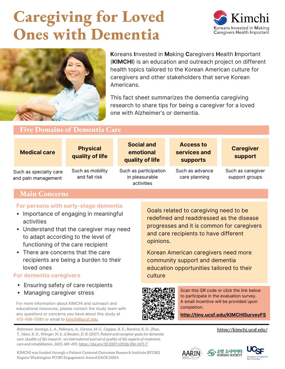 (1/2) If you are a Korean American adult, please read our bilingual English &amp; Korean fact sheets to learn more about dementia care, and unique challenges for persons living with dementia and caregivers.