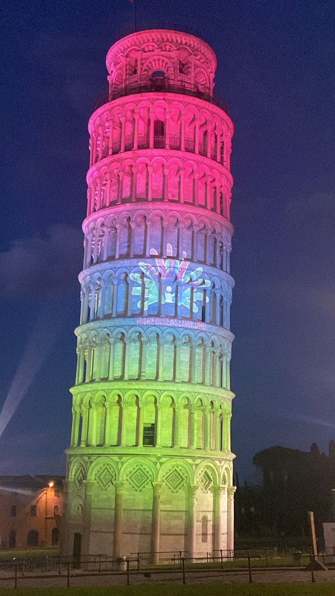 ern_reconnet's tweet photo. We did it again!

@ern_reconnet  lights up the Leaning Tower of Pisa on #RareDiseaseDay 2023 to raise #awareness and generate change for the 300 million people worldwide living with a #raredisease, their families and carers.

ERN ReCONNET. More than a Network.

@rarediseaseday https://t.co/D7LqgbisX5
