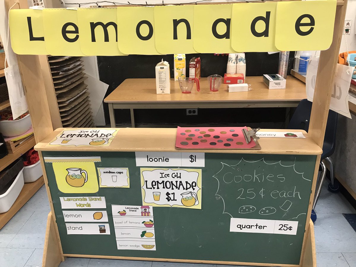 We are open for business@at Grandview!! When exploring Canadian coins in kindergarten, why not open a Lemonade stand! So much fun!!