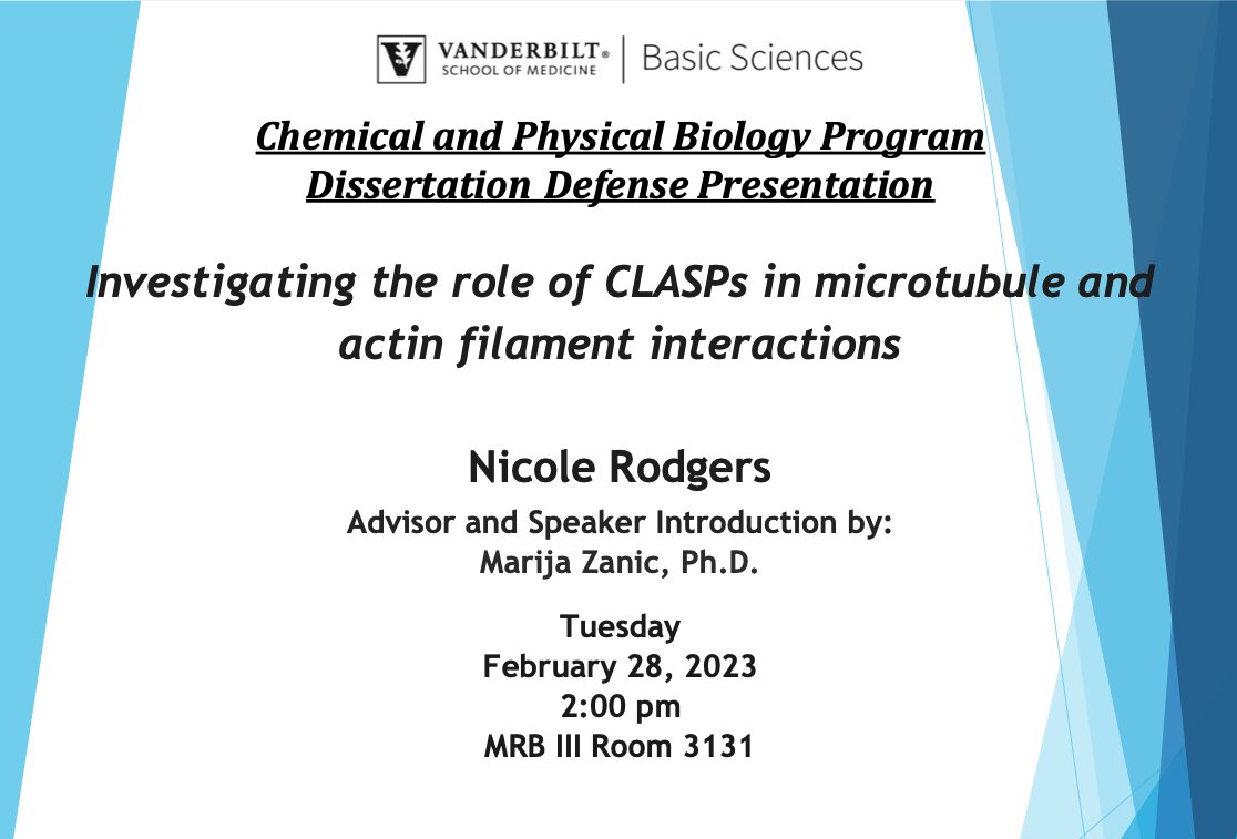 The Zanic Lab (@zaniclab) on Twitter photo Excited to announce that <a href="/imacatphysicist/">Nikki Rodgers (she/her)</a> is defending her thesis today! #VandyCytoskeleton Excited to announce that <a href="/imacatphysicist/">Nikki Rodgers (she/her)</a> is defending her thesis today! #VandyCytoskeleton