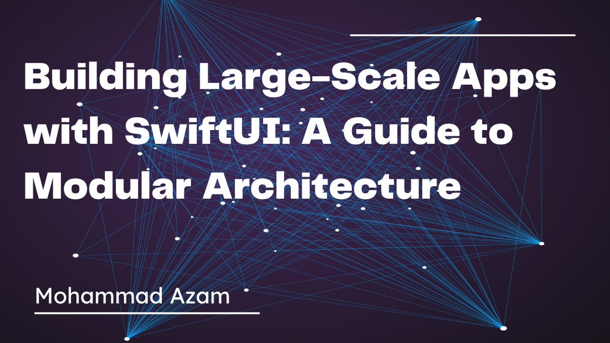 Article: Building Large-Scale Apps with SwiftUI: A Guide to Modular Architecture

azamsharp.com/2023/02/28/bui…

#SwiftUI #iosdev
