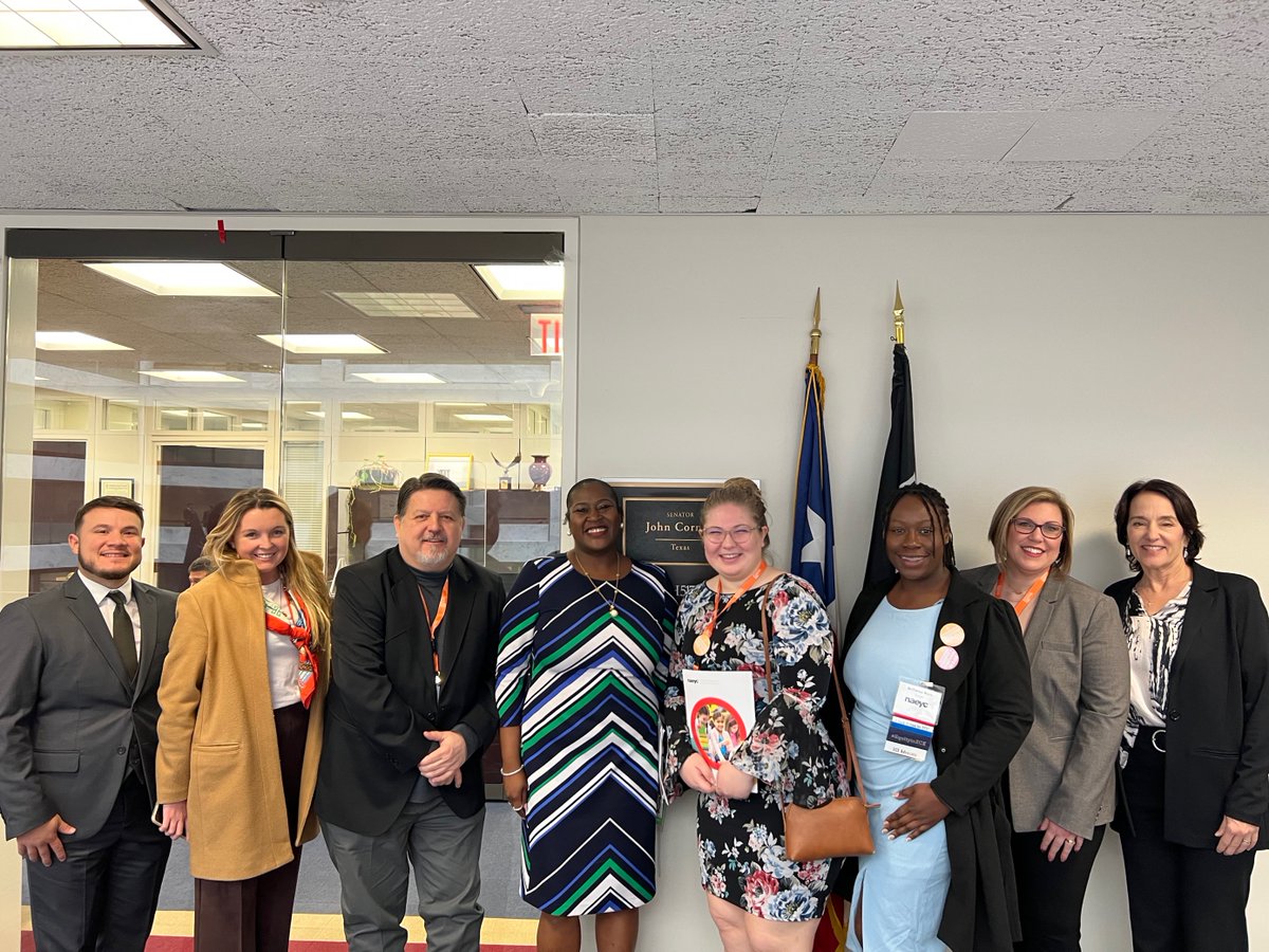TXAEYC members met with Senator @JohnCornyn in Washington, DC to discuss the need for high-quality early childhood education in TX. We're grateful for our members' unwavering commitment to advocating for young children, families, and the workforce! 👏 #naeycPPF #solvechildcare