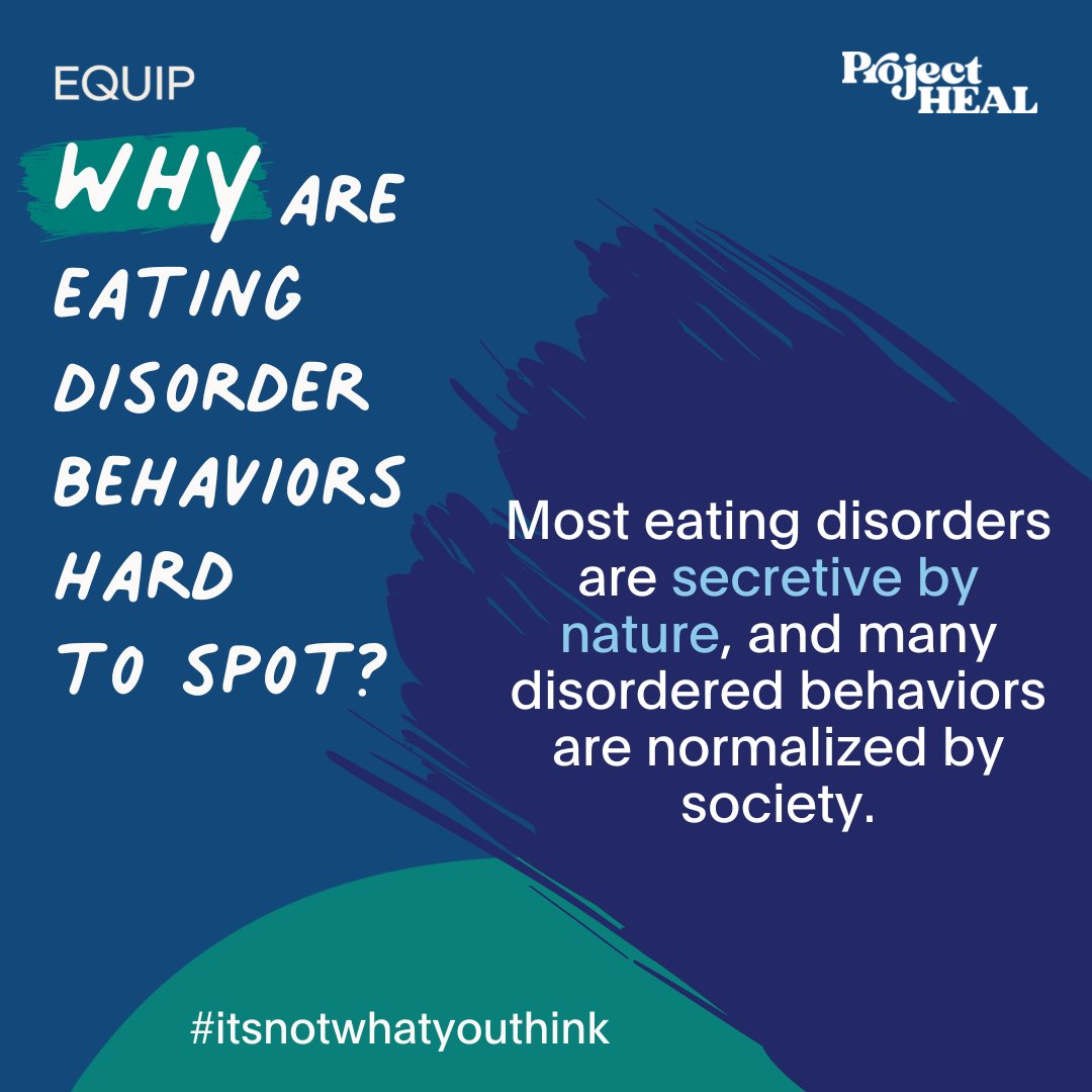 joinequip's tweet photo. Why are eating disorder behaviors sometimes so hard to spot? Most eating disorders are secretive by nature, and many disordered behaviors are normalized by society. Visit https://t.co/KclBSqZZKg to learn more! #itsnotwhatyouthink #EDAW https://t.co/LZRxkVFScX
