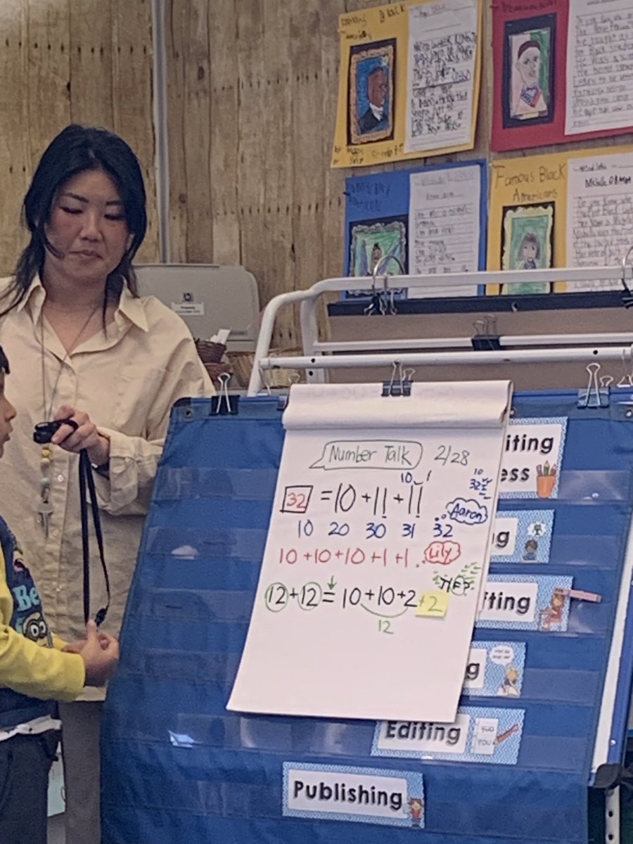 ⁦<a href="/sueh_k/">Sue Kim</a>⁩ providing opportunities for her 1st graders to use relational thinking. Amazing talking, listening, and revoicing happening here! ⁦<a href="/nlmusd/">Norwalk-La Mirada Unified School District</a>⁩ ⁦@RosaIsiah1⁩