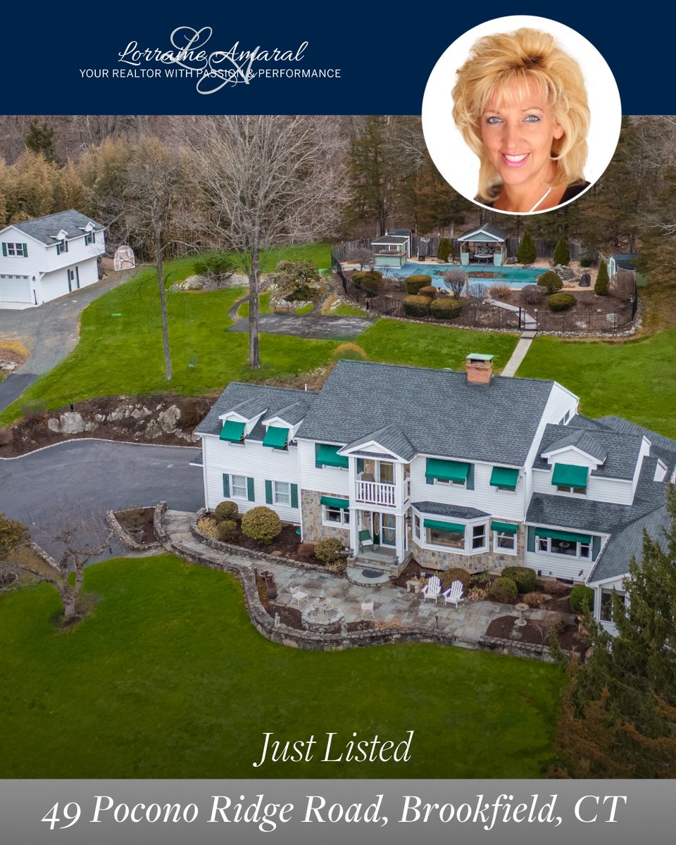 lamaralrealtor's tweet photo. Brand New to Market~ Luxury Living at It's Best 4 bedroom, 4.5 bath Luxury Colonial perched on 3.47 acres with in-ground heated pool and 6 car garage. 
https://t.co/A1EYTA4p3W
#WilliamPittSothebys #SothebysInternationalRealty #listingagent #luxuryhomes #BrookfieldCT #letmemoveyou https://t.co/XAft9MBr14