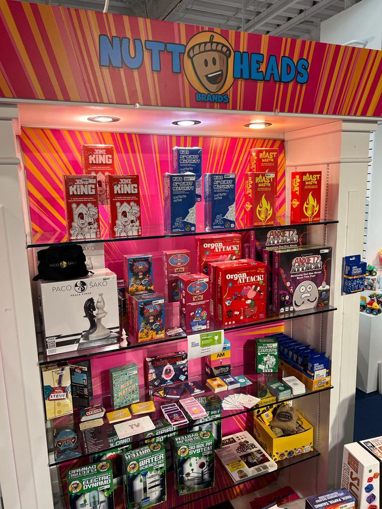 nuttheadsbrands's tweet photo. Come see us!  We are at ToyFestWest booth 732 on the show floor and Toyology on the 8th floor of World Market in Las Vegas.  Robert LaRocca and Adam Young would love to show you the exciting lineup of Nutt Heads games new for 2023!  @boblarocca https://t.co/8gUNVnslFR