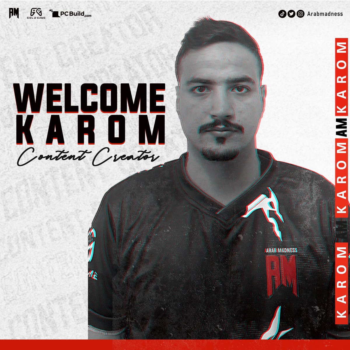 ArabMadness's tweet photo. سُعداء بإنضمام كروم لعائلتنا كصانع محتوى على منصة التيك توك 🤩

insta : @kroom.gaming
Tik tok: krm_3a

كل التوفيق 🤍!
#arabmadness https://t.co/6ZhhxSt5IY