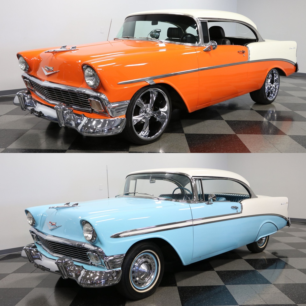 streetsidecars's tweet photo. #TriFives! This 1956 #Chevrolet 210 and 1956 Chevrolet Bel Air are both from our #Charlotte showroom! Which do you prefer? View these and over 1,600 more collector vehicles by visiting https://t.co/CG3RbkLHlE https://t.co/nnJWNhmUOV