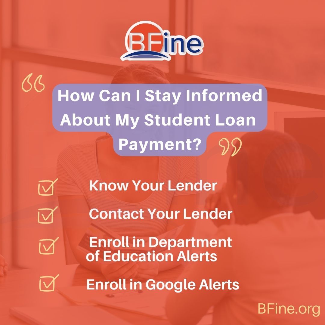 Keeping up with the news on student loans can be a challenge. BFine.org has some suggestions to help you stay informed about your student loan payment. 

Read for more info & links. 
bit.ly/3CDofh0

#studentloanpayments #debt #loans #collegeloans