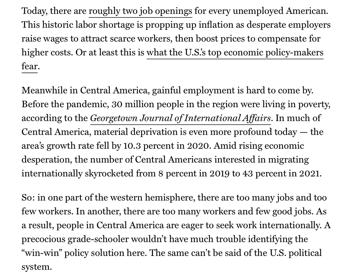 EricLevitz's tweet photo. The U.S. has effectively decided that it would rather have the Federal Reserve deliberately make virtually everyone in our country poorer than substantially increase immigration. https://t.co/pQ9pYnSnpy https://t.co/TjbfEZHBHL