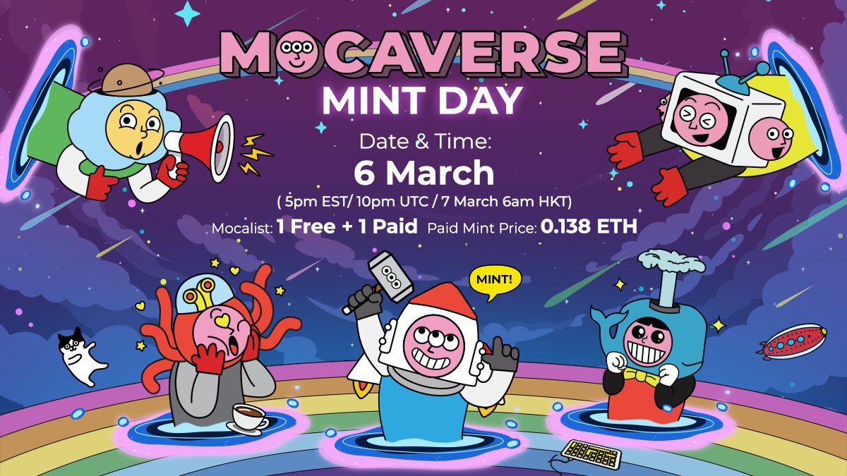 New contract, new mint date, SAME mint price

The wait is over just as the countdown begins!

⏰Save the date: 6 March at 5pm EST
💺Mocalist: 1 Free + 1 Paid Mint (optional)
🪙Paid Mint Price: 0.138 ETH

Everyone shall find their seat... as long as you're on time😉