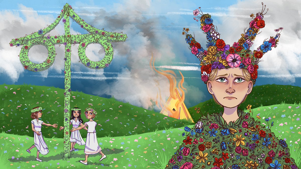 I'm so excited to announce that I had the honor to participate in <a href="/afemmesofatal/">A Femme so Fatal Zine</a> ! I was given the opportunity to draw a Dani from Midsommar Wallpaper set! 
🌼
🌼
🌼
#midsommar #daniardor #midsommarfanart #fanzine #horror #fanart #artistsontwitter