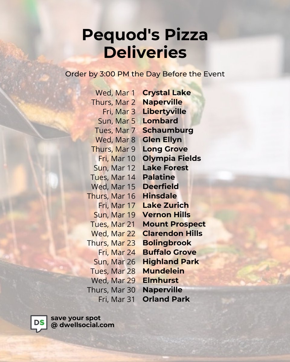 Our March delivery schedule with @DwellSocial is now live! You can place your orders at: dwell.social/PequodsPizza