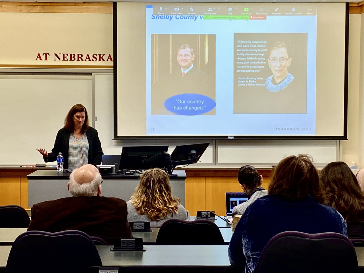 Law &amp; Democracy Series today <a href="/UNLCollegeofLaw/">Nebraska Law</a> on Election Law and The Supreme Court  by Jessica Ring Amunson from <a href="/JennerBlockLLP/">Jenner & Block</a>  Insights from the expert! #democracy #VotingRights