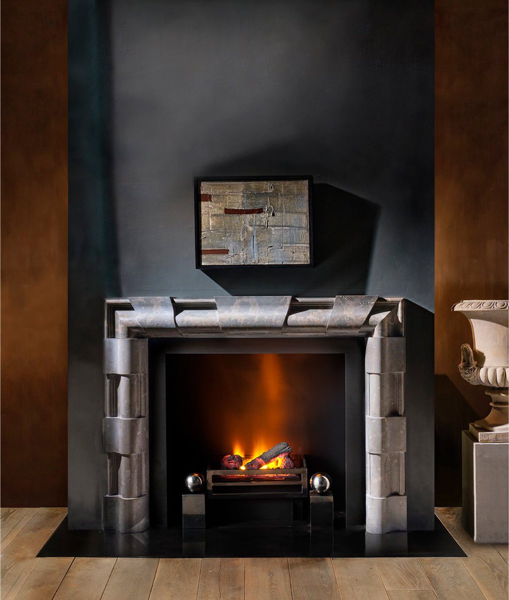 Part of our Special Materials collection, our Paxton fireplace surround can be seen here crafted in an Azul Valverde limestone. The design presents itself in a unique, artistic form with many masculine qualities, making it a striking architectural feature to any interior space.