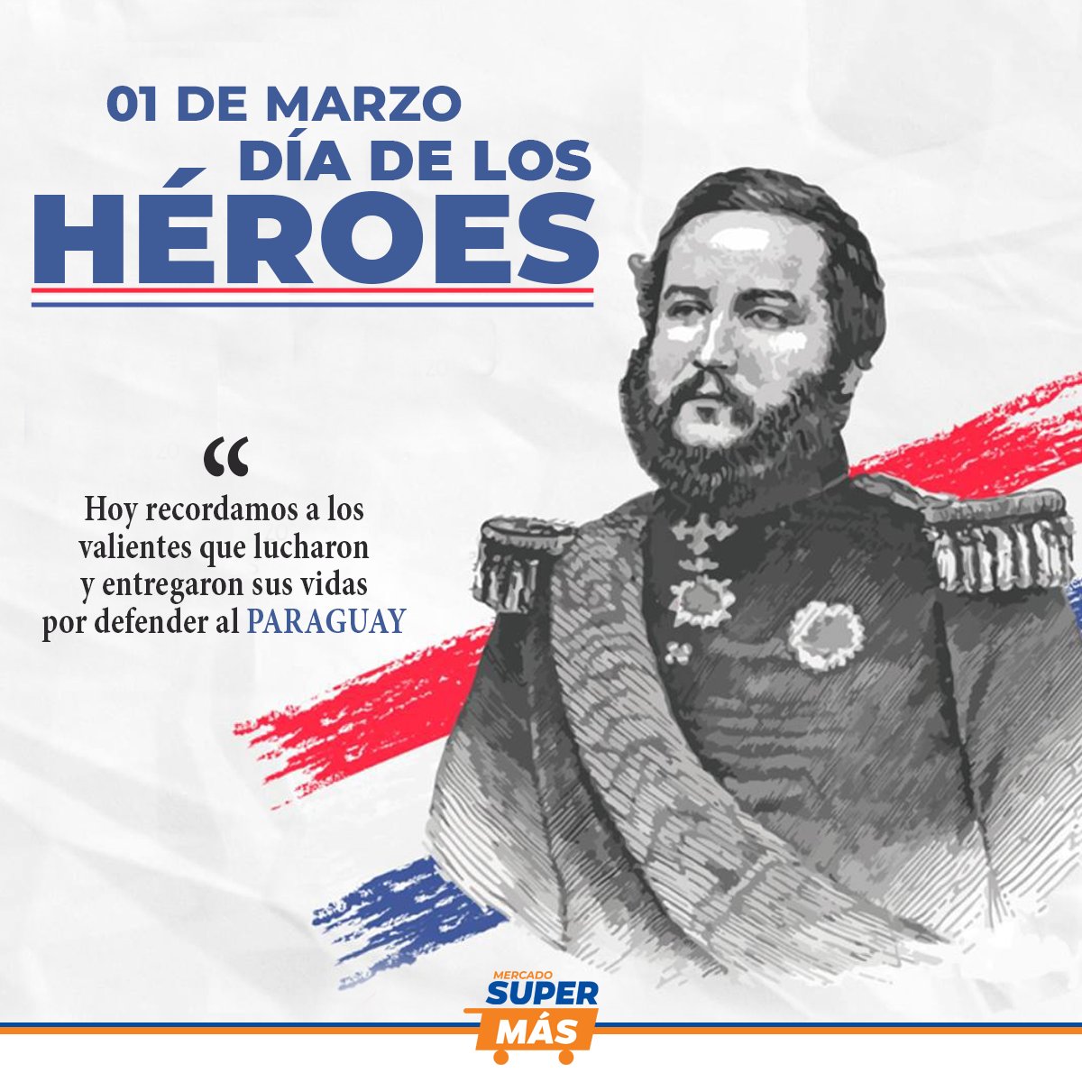 supermas_py's tweet photo. 🇵🇾Hoy recordamos la valentía y el patriotismo de quienes dieron sus vidas por nuestro querido Paraguay. ¡Eterna gratitud a nuestros héroes en este día nacional! 🇵🇾
#DíadelosHéroes #SuperMas #SuperMasPy https://t.co/sb31LmE7n7