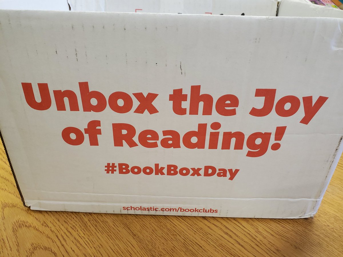 Jenann4r's tweet photo. Happy happy #BookBoxDay!!! And thanks to the incredible Tom Watson, my students will have signed labels in their books π€© Can't wait to surprise them! @ScholasticClub https://t.co/gpPgKIIGS0