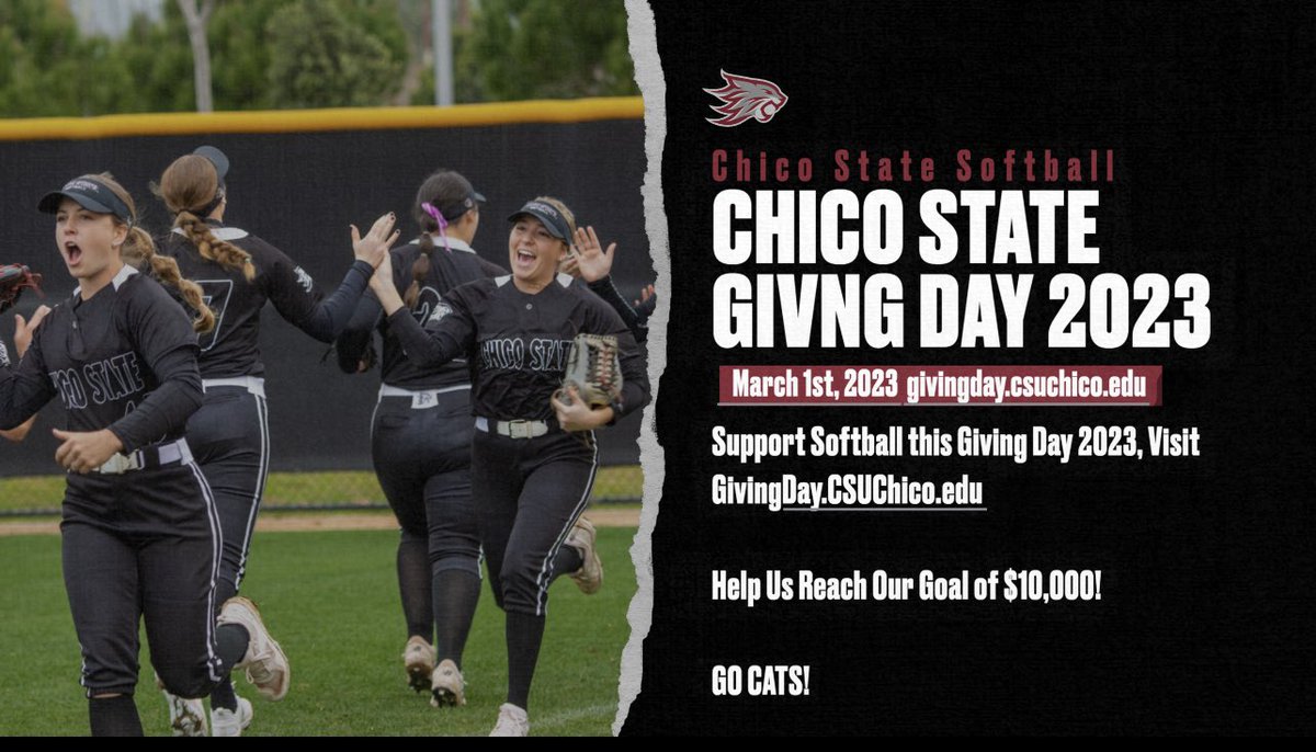 Help Support Chico State 🥎 One more day until giving day. Please click link to donate givingday.csuchico.edu/campaigns/soft…